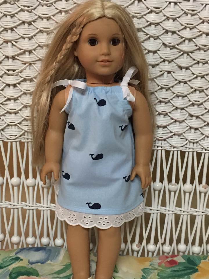 Whale Ribbon Dress for  dolls